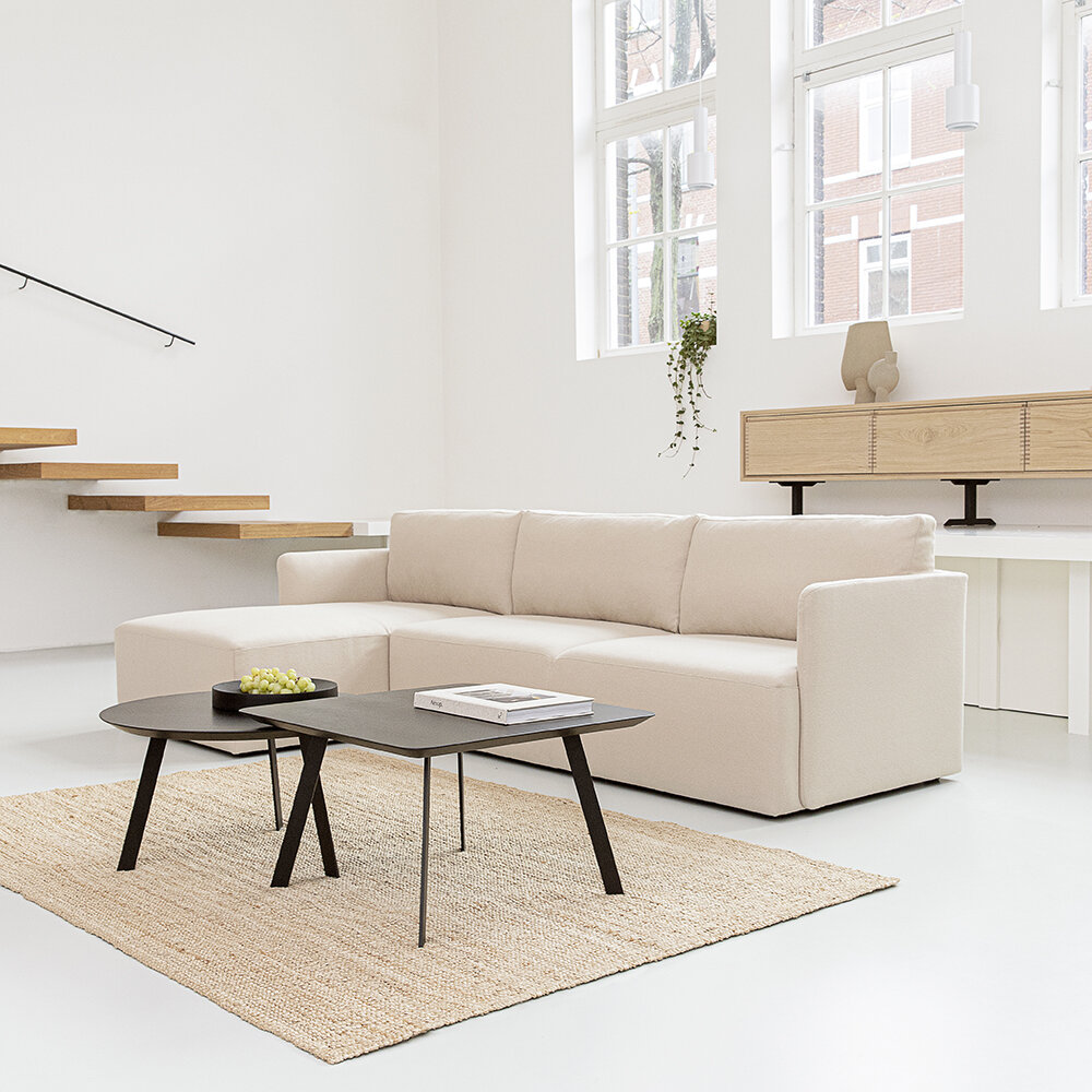 New Co Coffee Table 70 Round Black Oak black lacquer (9005) Round 70cm ...